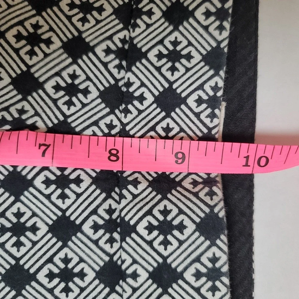 Tory Burch Jacquard Pants Stretch‎ Flat Front Geometric 8 Black Gray Work Casual